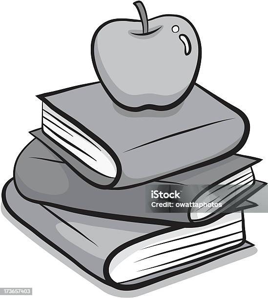 Libri E Apple - Immagini vettoriali stock e altre immagini di Arte - Arte, Arti e mestieri, Bianco