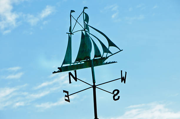 The beautiful weathervane at Two Temple Place in London, UK, of the Santa Maria ship - sailed by Christopher Columbus in his forst voyage across the Atlantic Ocean.