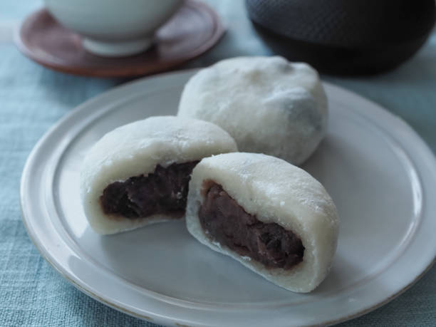 istock Traditional Japanese Sweets,Mame Daifuku （Rice Cake Filled With Red Bean Paste） 1736575828