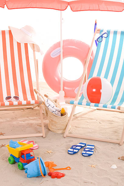 istock beach chair with colorful sand toys 173659662