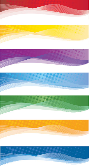 A set of web banners of different colors