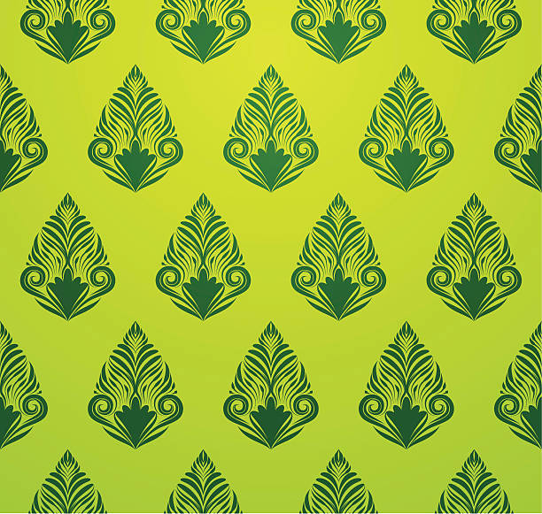 Green Pattern Wallpaper vector art illustration