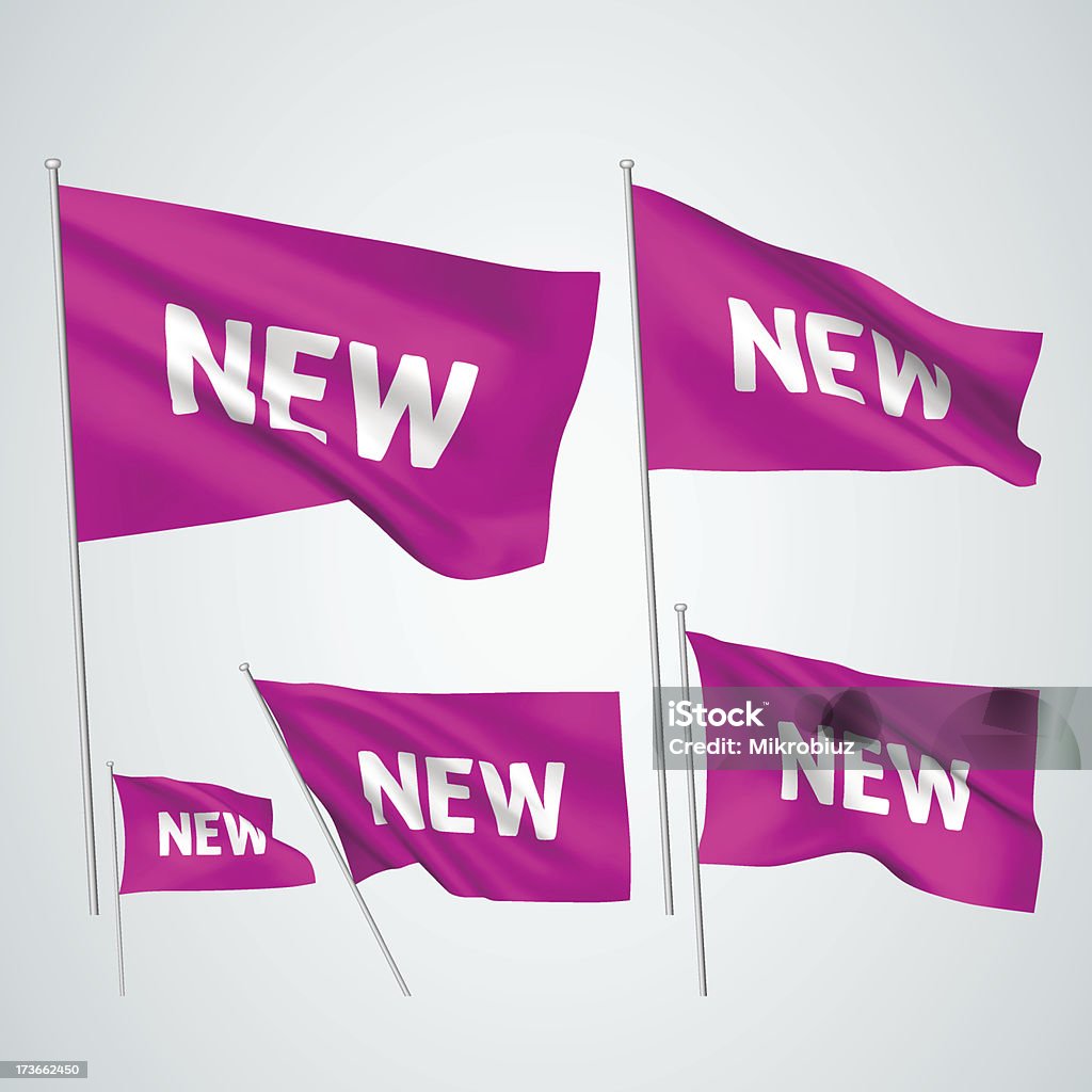 Nowy-różowy Wektor flagi - Grafika wektorowa royalty-free (Bez ludzi)