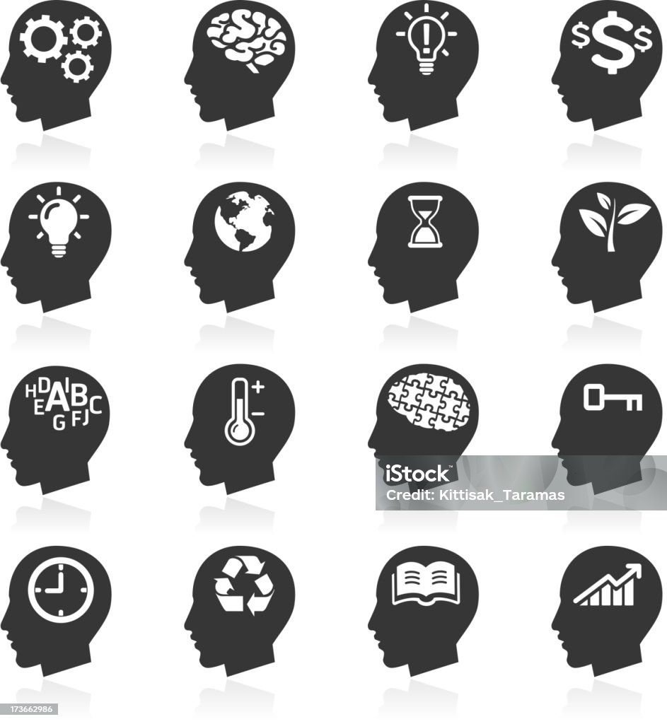 Thinking Heads Icons. Icon Symbol stock vector