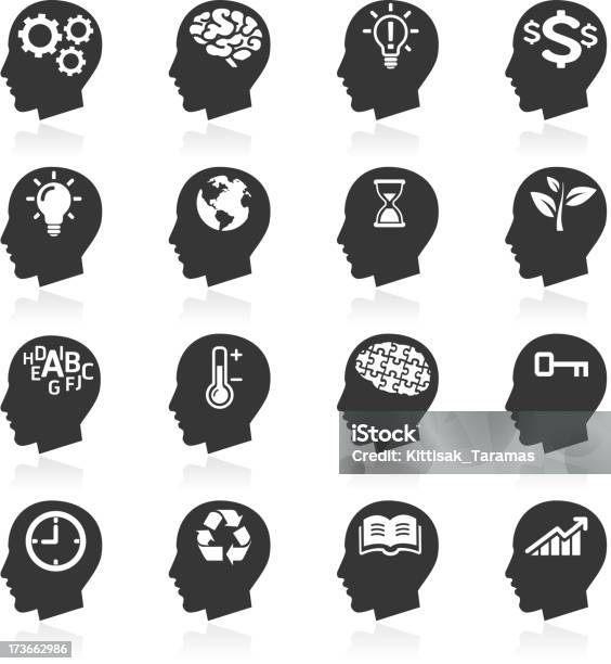 Thinking Heads Icons Stock Illustration - Download Image Now - Icon Symbol, Contemplation, Book