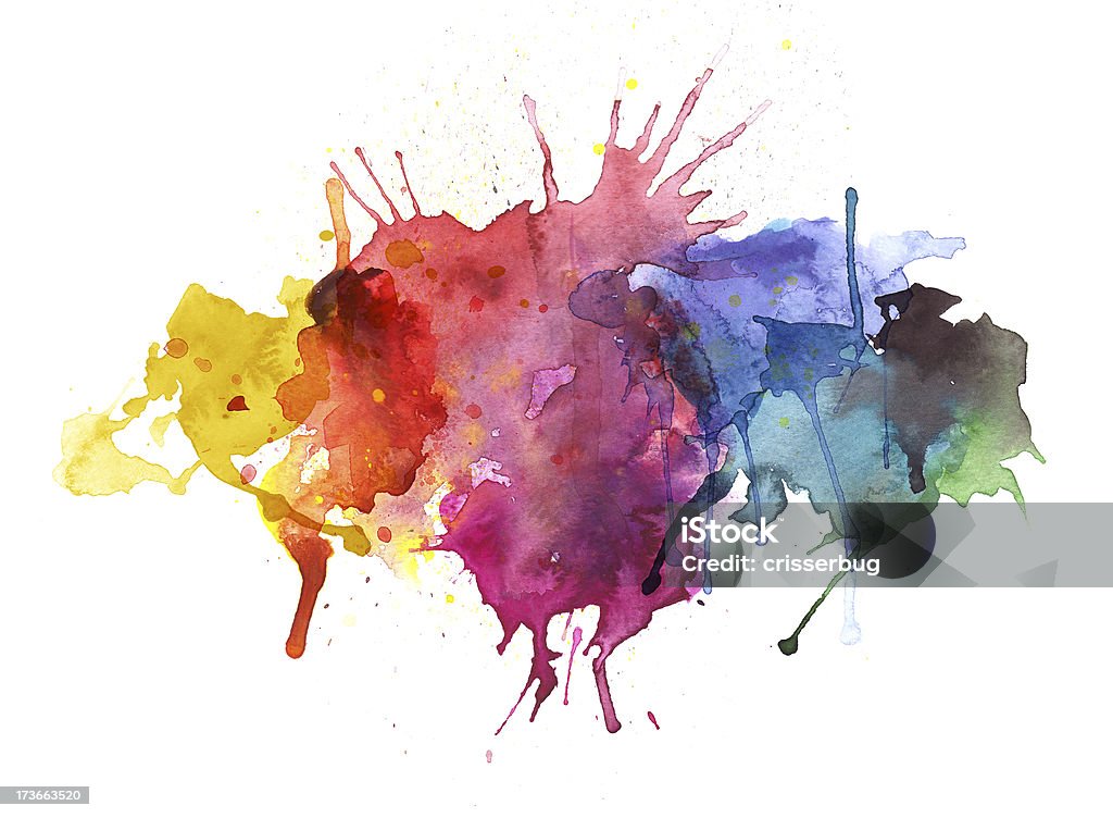 Colorful Watercolor Splashes Colorful watercolor splashes abstract painting. Watercolor Paints stock illustration