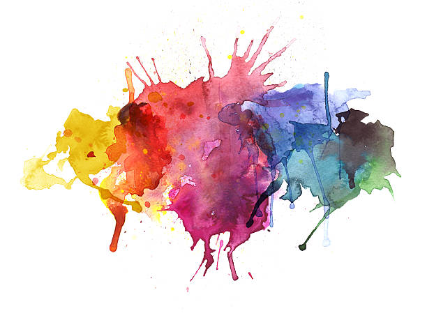 Colorful Watercolor Splashes Colorful watercolor splashes abstract painting. watercolor paints photos stock illustrations