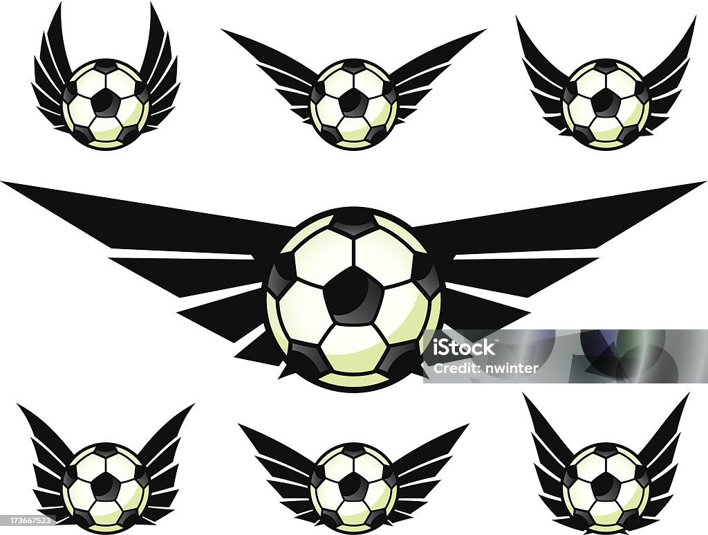 Футбольный мяч с крыльями - Векторная графика Векторная графика роялти-фри