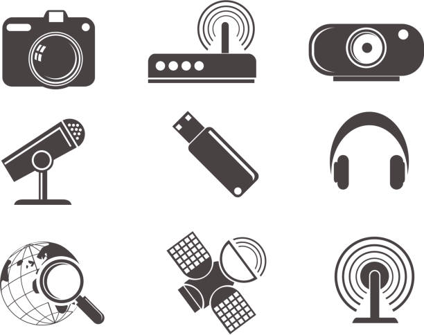 Communication icons Communication and media. See also computer network router communication internet stock illustrations