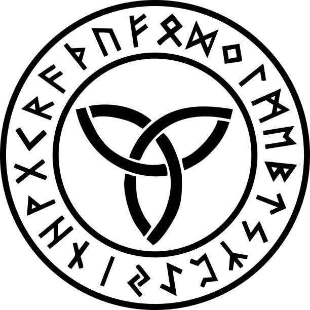ilustraciones, imágenes clip art, dibujos animados e iconos de stock de triquetra, runas, infinitas nudo celta - triquetra