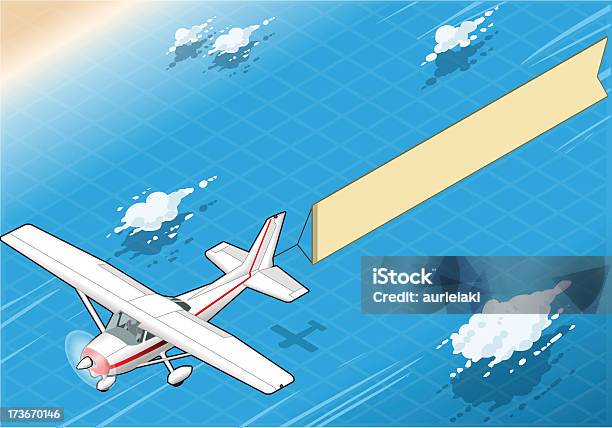 Isométrique Avion Volant Avec Bannière Aérienne En Vue De Face Vecteurs libres de droits et plus d'images vectorielles de Avion