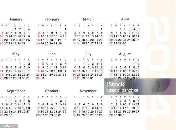 Calendário De 2014 - Arte vetorial de stock e mais imagens de 2014 - 2014, Abril, Agenda Pessoal