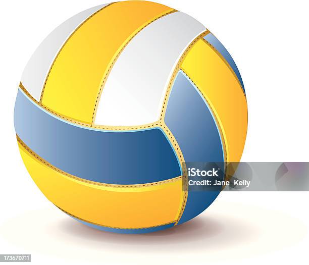 Voleibol - Arte vetorial de stock e mais imagens de Amarelo - Amarelo, Ao Ar Livre, Atividade