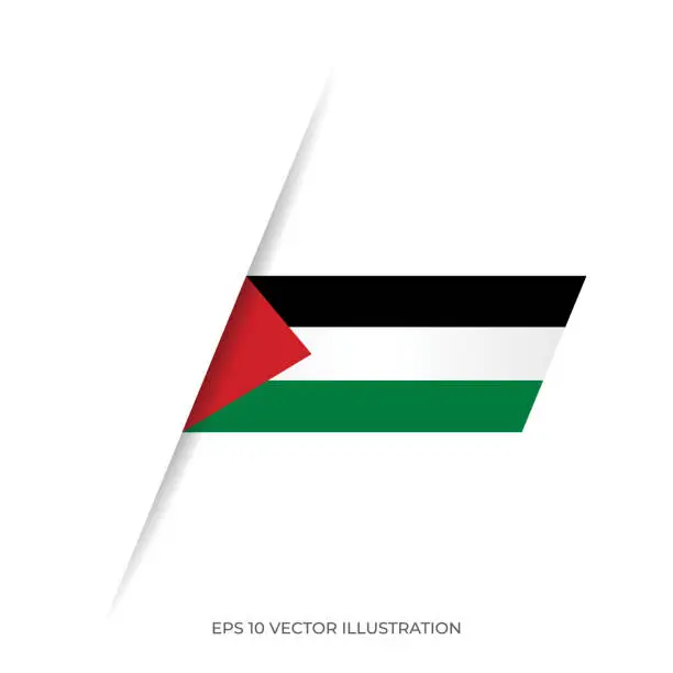 Vector illustration of Palestinian flag vector stock illustration. Flags of Palestine.