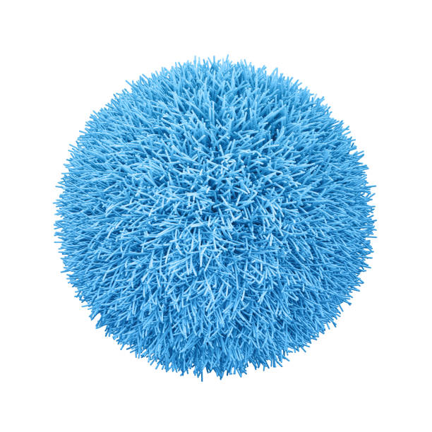 istock Blue shaggy stress ball isolated on white. Clipping path included 1736735900