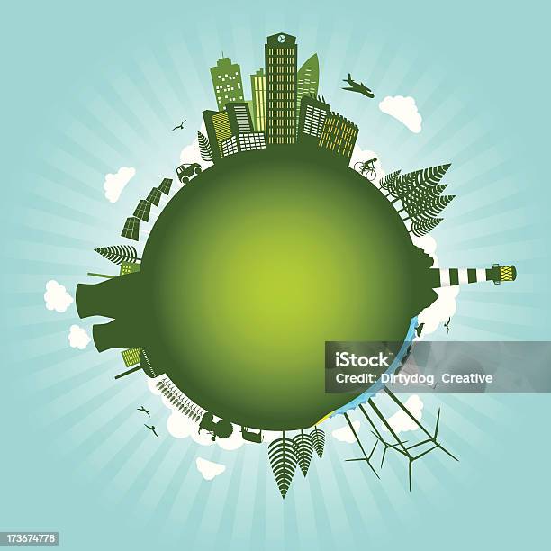 Mundo Verde O Conceito De Energia Sustentável Do Ambiente - Arte vetorial de stock e mais imagens de Recurso Sustentável