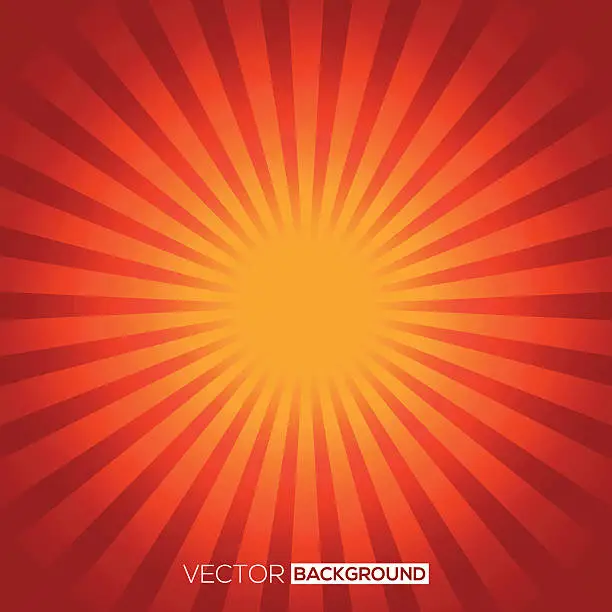 Vector illustration of A red and orange sun background