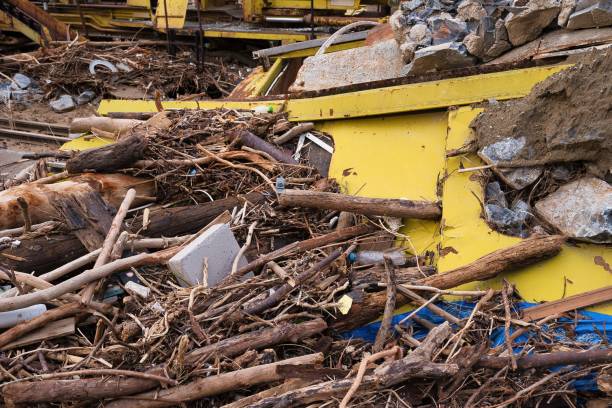 istock Railway station damaged by flood in Volos, Greece 1736765387