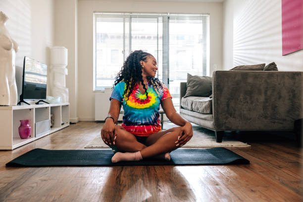 istock Healthy woman training, Yoga pose 1736771291