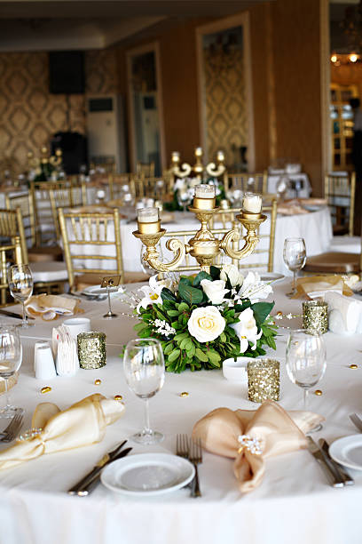 Photo of an empty wedding ceremony stock photo