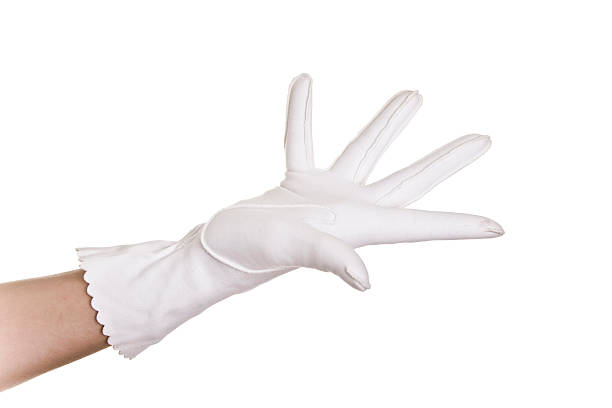 Womans mains avec des gants blancs - Photo