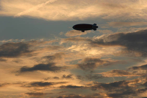 Blimp at Dusk stock photo