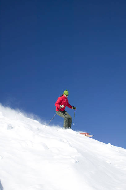 여자 스키타기 파우다 - skiing powder snow snow telluride 뉴스 사진 이미지