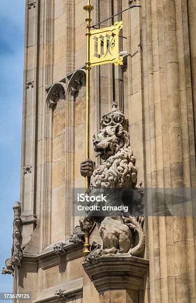 Lion Sculpture Adorns The British House Of Parliament Stock Photo - Download Image Now