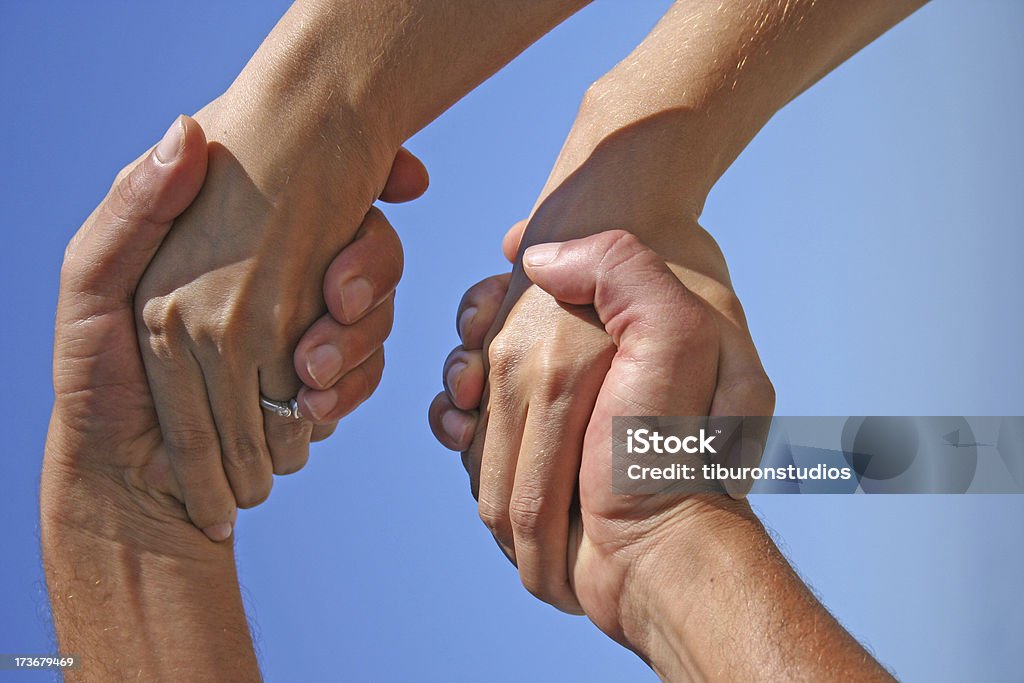 Doppelte Händeschütteln - Lizenzfrei Himmel Stock-Foto