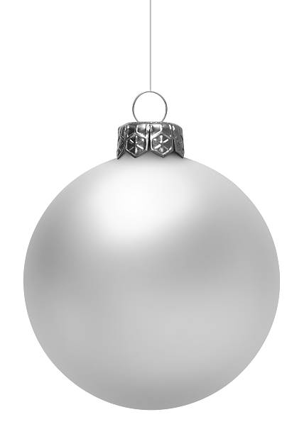 white christmas ball (isoliert) - weihnachtskugel stock-fotos und bilder