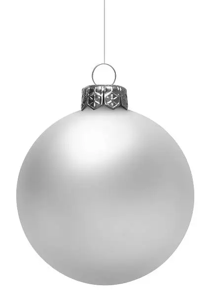 Photo of White Christmas Ball (Isolated)