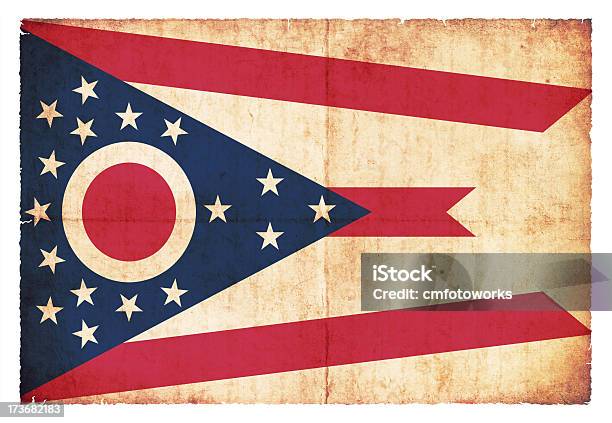 Bandera De Grunge De Ohio Foto de stock y más banco de imágenes de Bandera - Bandera, Dañado, Desgastado por el tiempo