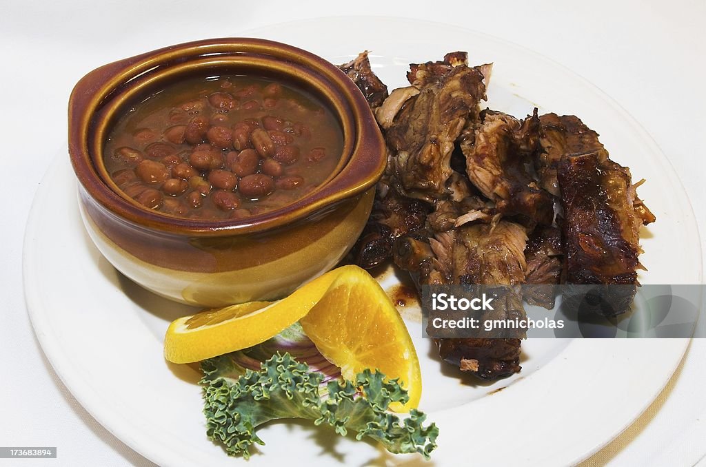 beans and ribs baked beans and baby back ribs Baked Beans Stock Photo