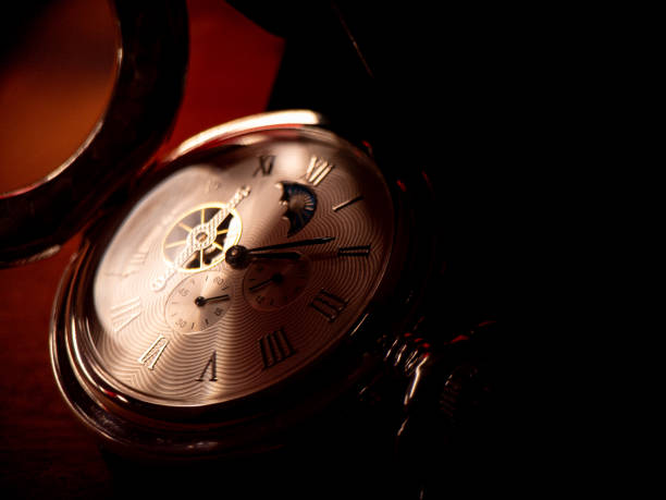 istock Antique watch, beautiful antique pocket watch with dramatic lighting, selective focus. 1736846129