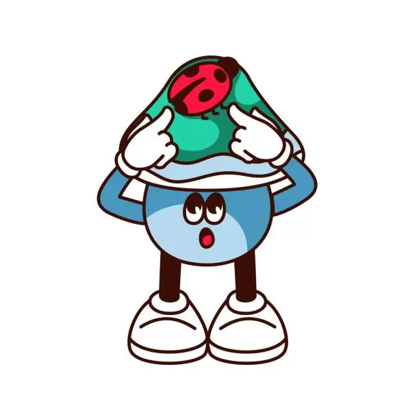 Vector illustration of Groovy Mushroom Character