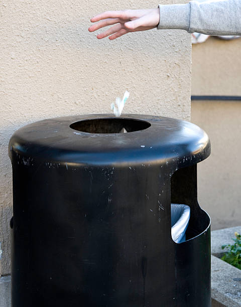 Disappearing trash. stock photo