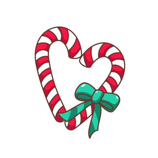 Groovy Candy Cane vector art illustration