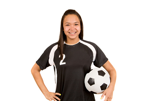 Girl holding a soccer ball. Please view all these along with all teen related images in my portfolio. Other images from this series: