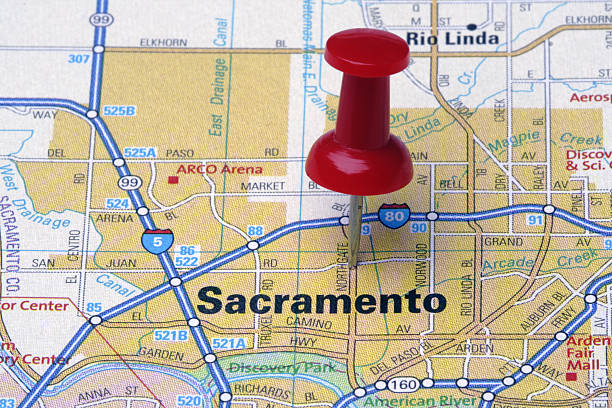 istock Sacramento, California on a map 173686699