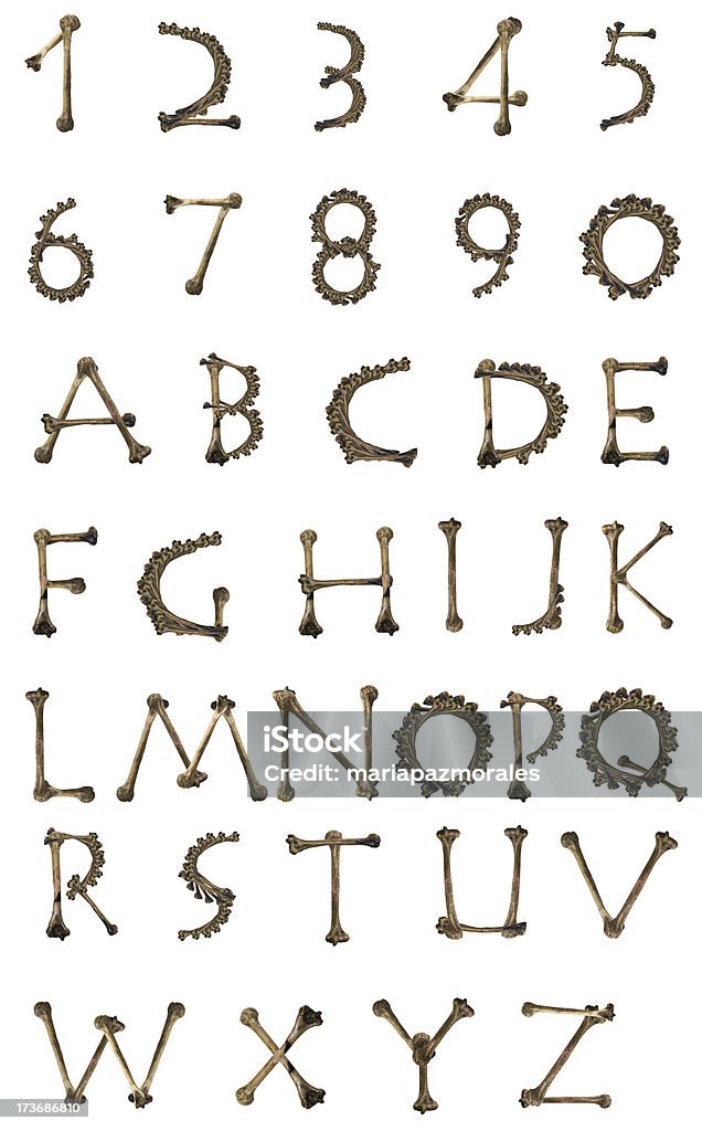 bones Lettre de l'alphabet - Photo de Police de caractère libre de droits