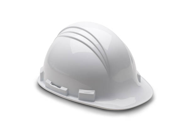 bianco cappello rigido - white hardhat foto e immagini stock