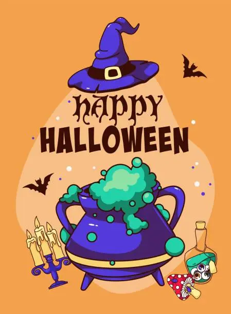 Vector illustration of Happy Halloween Banner Design