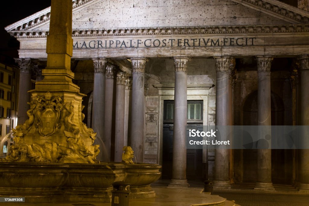 Pantheon in Rome "Pantheon in Rome, night shot." Ancient Stock Photo