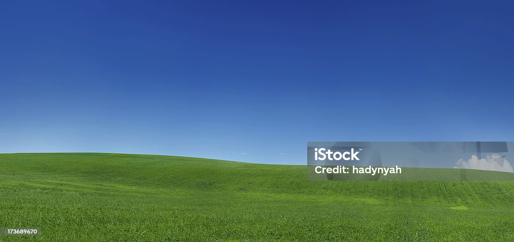 Панорамный весенний пейзаж 99MPix XXXXL луг, голубое небо, облака - Стоковые фото Холмистый пейзаж роялти-фри