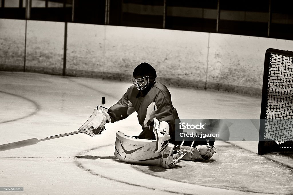 하키 Goaltender 액션 촬영 - 로열티 프리 개념 스톡 사진