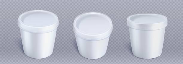 istock Realistic set of white food containers 1736905743