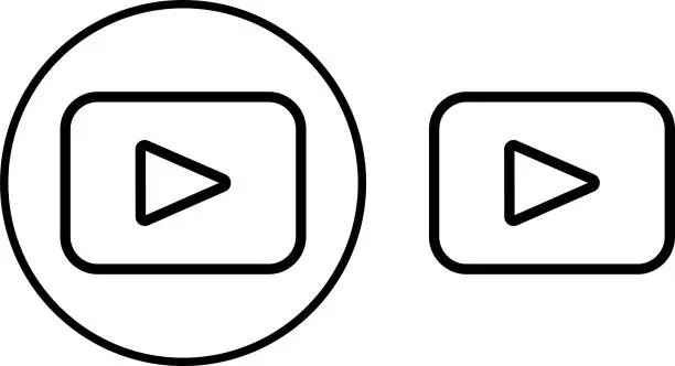 Vector illustration of Vector symbol of the play button icon. A sign of the beginning of the music video. The icon of the video sign.