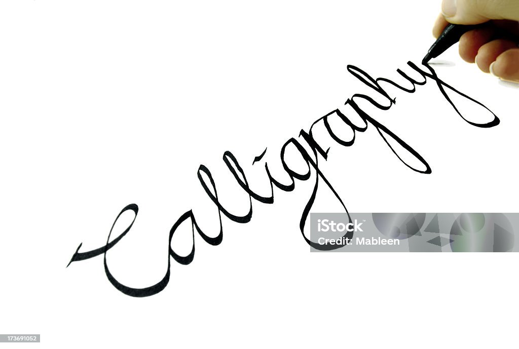Parola Calligrafia scritti a mano, poco profonde DOF - Foto stock royalty-free di Calligrafia
