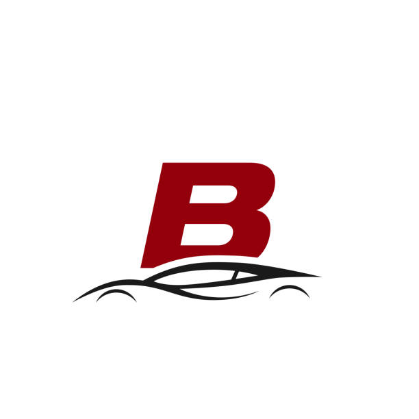 illustrations, cliparts, dessins animés et icônes de logo de la lettre b avec voiture - car symbol engine stability