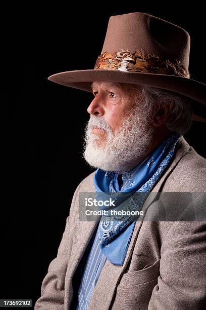 Man With Beard Wearing Cowboy Hat Stock Photo - Download Image Now - Cowboy  Hat, Feather, Men - iStock